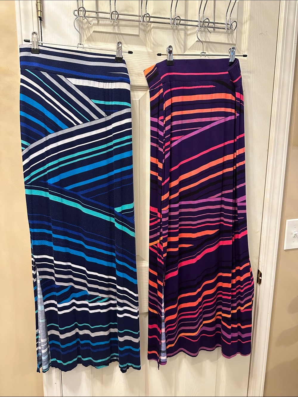 a.n.a Striped Maxi Skirts - Navy, Teal & Purple, Pink